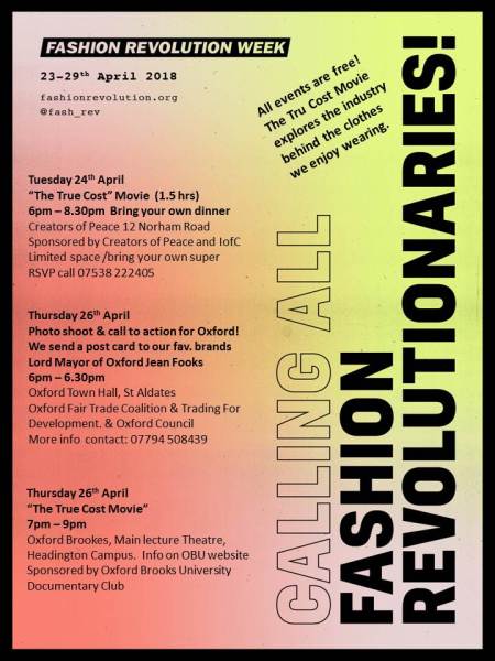 Fashion Revolution Week 23rd – 29th April | Oxford Fairtrade City